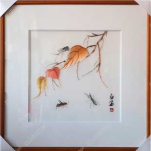 純手工刺繡工藝品中國特色禮品—白石