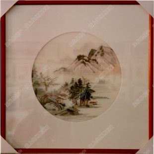純手工刺繡工藝品中國特色禮品—山岳樹木系列