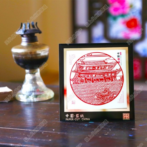 純手工剪紙工藝品中國特色禮品—鏡框剪紙
